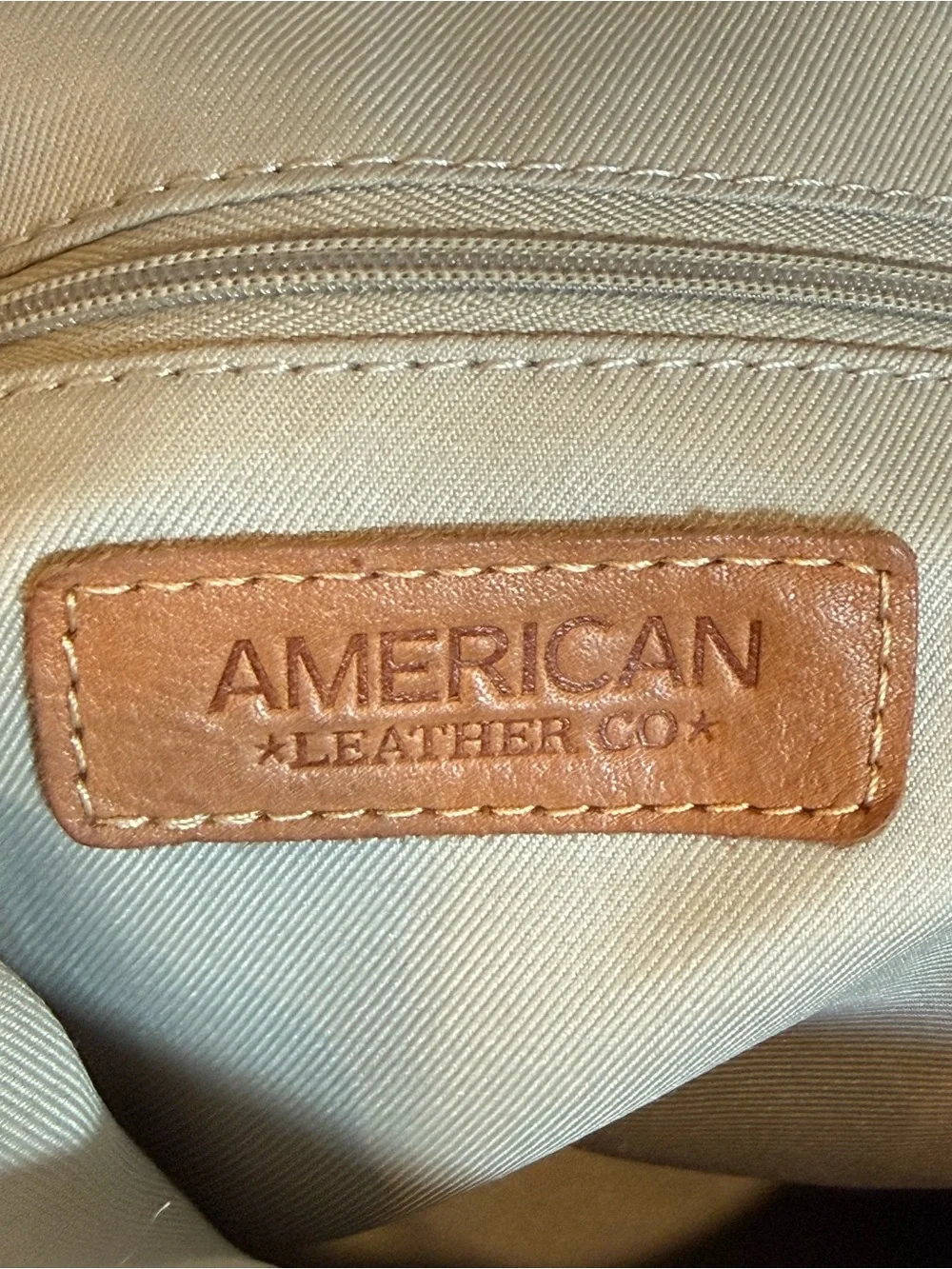 American Leather Co Tan Pebbled Leather Hobo Shoulder Bag Soft Slouch Zip Purse